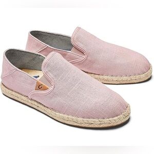 Olukai Kaula Pa'a Kapa Rose Sea Salt Espadrille Casual Slip On Shoes Womens Sz 8